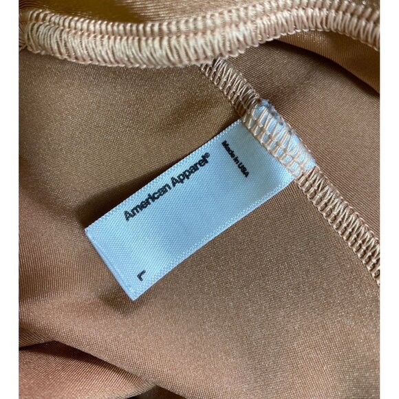 American Apparel High-Waisted Leggings Tan Nude Large Sexy Stretch Tights Dance - Picture 3 of 5